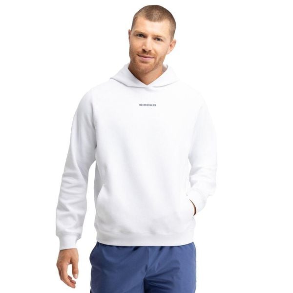 Męska bluza z kapturem do gry w padla Padel Siroko Break White. Białe bluzy z kapturem SIROKO, l, bez wzorów, z materiału, z kapturem. Za 169.00 zł.