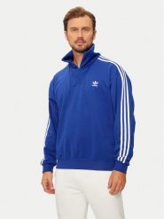 Adidas Bluza adicolor Funnel IX5216 Niebieski Regular Fit. Niebieskie bluzy Adidas, m, bez wzorów, z bawełny, bez kaptura. Za 189.99 zł.