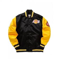Kurtka męska koszykarska Mitchell & Ness NBA Los Angeles Lakers wielokolorowa. Czarne kurtki Mitchell & Ness, m, bez wzorów, z syntetyku, bez kaptura. Za 699.00 zł.