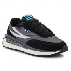 Buty do chodzenia męskie Fila Reggio. Czarne buty sportowe casual Fila, bez wzorów, z materiału, bez zapięcia. W wyprzedaży za 494.65 zł.