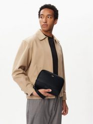 Tommy Hilfiger Saszetka Th Central Pouch AM0AM14484 Czarny. Czarne saszetki i nerki Tommy Hilfiger, bez wzorów, ze skóry. Za 329.99 zł.