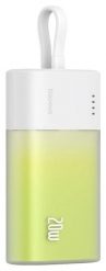 Baseus Popsicle 5200mAh 20W z wbudowanym kablem Lightning biało-zielony. Białe powerbanki . Za 58.90 zł.
