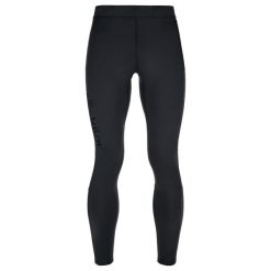 Męskie legginsy do biegania Kilpi RUNNER-M. Czarne legginsy długie sportowe Kilpi, m, bez wzorów, do biegania. Za 256.81 zł.