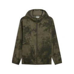 Męska kurtka TAD ESSENTIALS AOP PUMA Dark Olive Green. Zielone kurtki do biegania Puma, m, bez wzorów, bez kaptura, do biegania. Za 289.00 zł.