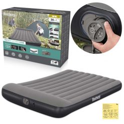 Materac dmuchany Bestway dwuosobowy do spania 203x152x30 cm pompka. Szare piżamy Bestway, m, bez wzorów, z materiału, bez ramiączek. Za 139.99 zł.