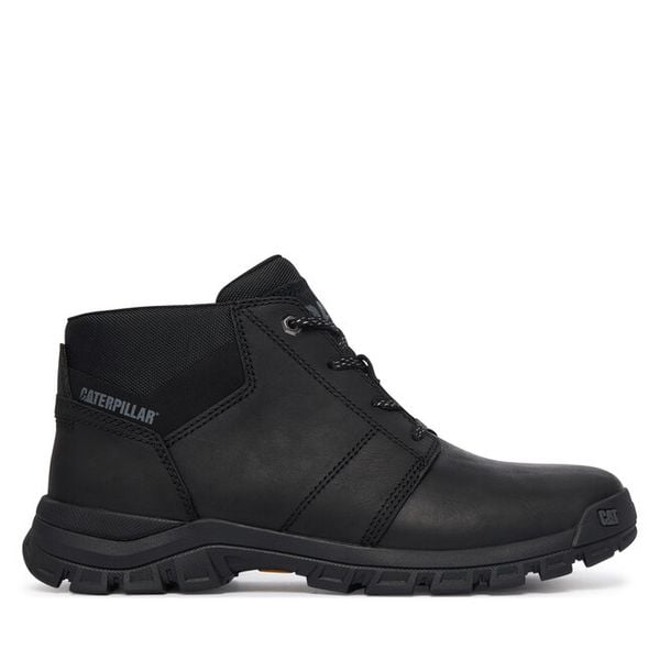 Trzewiki CAT Footwear. Czarne botki sznurowane CAT Footwear, bez wzorów, bez obcasa, bez zapięcia. Za 519.99 zł.