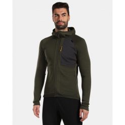 Męska bluza z kapturem Kilpi MERINI-M. Zielone bluzy Kilpi, m, bez wzorów, z wełny, z kapturem. Za 525.33 zł.