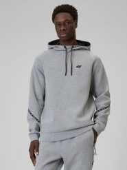 4F Bluza dresowa regular z kapturem męska - szara M. Szare bluzy 4F, m, bez wzorów, z dresówki, z kapturem. Za 199.99 zł.