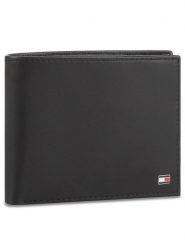 Tommy Hilfiger Portfel Eton Trifold AM0AM00657 Czarny. Czarne portfele Tommy Hilfiger, bez wzorów, ze skóry. Za 189.99 zł.