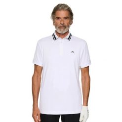Polo J.Lindeberg Classic. Białe koszulki polo J.LINDEBERG, m, bez wzorów, bez kołnierzyka, bez ramiączek, na golfa. Za 448.00 zł.