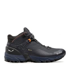 Trekkingi Salewa. Niebieskie botki sznurowane Salewa, bez wzorów, bez obcasa, bez zapięcia. Za 879.99 zł.