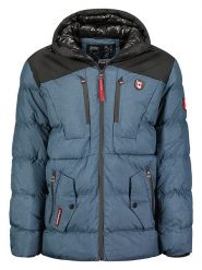 Canadian Peak Kurtka zimowa "Cashblendeak" w kolorze niebiesko-czarnym rozmiar: M. Niebieskie kurtki Canadian Peak, na zimę, m, z aplikacjami, bez kaptura. Za 266.66 zł.