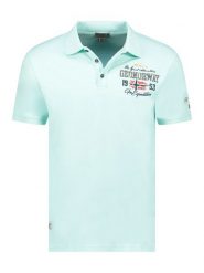Geographical Norway Koszulka polo "Kapuccino" w kolorze miętowym rozmiar: S. Niebieskie koszulki polo Geographical Norway, s, bez wzorów, z bawełny, bez kołnierzyka, bez ramiączek. Za 74.81 zł.