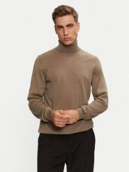 BOSS Golf Musso-P 50468262 Brązowy Slim Fit. Brązowe golfy Boss, m, bez wzorów, z wełny, bez kołnierzyka, bez ramiączek. Za 419.99 zł.