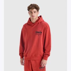 Bluza DIADORA HOODIE MANIFESTO. Czerwone bluzy z kapturem Diadora, m, bez wzorów, z bawełny, z kapturem. Za 129.99 zł.