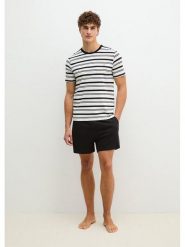 Marc O´Polo Bodywear Piżama w kolorze biało-czarnym rozmiar: L. Białe piżamy l, bez wzorów, z bawełny, bez ramiączek. Za 129.95 zł.