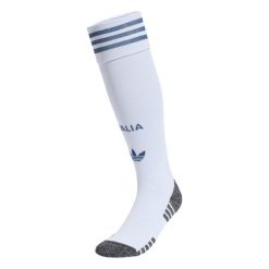 Getry wyjazdowe Włochy 26. Niebieskie legginsy długie sportowe Adidas, l, bez wzorów, z bawełny, na fitness i siłownię. Za 99.95 zł.