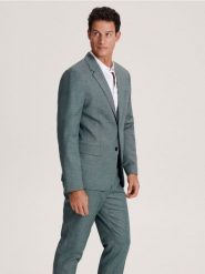 Marynarka slim fit - zielony. Zielone garnitury Reserved, l, bez wzorów, z tkaniny. W wyprzedaży za 159.99 zł.