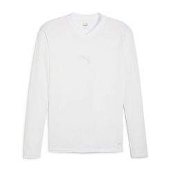 Koszulka termoaktywna z długim rękawem Puma teamGoal. Białe bielizna termoaktywna Puma, bez wzorów, bez ramiączek, do piłki nożnej. Za 193.50 zł.