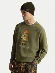 Polo Ralph Lauren Bluza 710B28795001 Zielony Regular Fit. Zielone bluzy Polo Ralph Lauren, l, bez wzorów, z bawełny, bez kaptura. Za 1,018.99 zł.