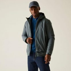 Kurtka męska przejściowa przeciwdeszczowa Winsar. Niebieskie kurtki przeciwdeszczowe Regatta, m, bez wzorów, z puchu, bez kaptura. Za 349.99 zł.