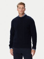 BOSS Sweter 50571421 Granatowy Regular Fit. Niebieskie swetry rozpinane Boss, m, bez wzorów, z wełny, bez kołnierzyka, bez ramiączek. Za 799.99 zł.