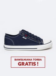 Trampki męskie niskie granatowe JJ174606 403. Niebieskie trampki BIG STAR, m, bez wzorów, bez zapięcia. W wyprzedaży za 88.99 zł.