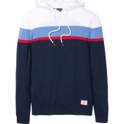 Sweter z kapturem Regular Fit bonprix ciemnoniebieski w paski. Swetry nierozpinane marki bonprix. Za 89.99 zł.