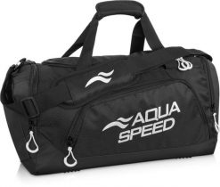 Torba sportowa pływacka na ramię 35l Aqua Speed. Czarne torby na ramię Aqua-Speed, bez wzorów, z materiału, na ramię, bez dodatków. Za 109.99 zł.