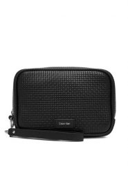 Calvin Klein Saszetka Embossed Woven Zip Pouch LV04D1111G Czarny. Czarne saszetki i nerki CALVIN KLEIN, bez wzorów, ze skóry. Za 289.99 zł.