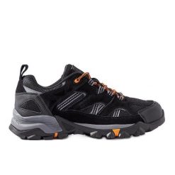 Czarne obuwie trekkingowe Big Star KK174062. Czarne trekkingi bez wzorów, ze skóry, bez zapięcia. Za 367.84 zł.
