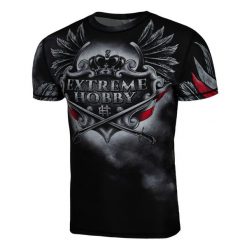 Koszulka Męska na siłownię rashguard MMA EXTREME HOBBY HUSARZ. Czarne bielizna termoaktywna EXTREME HOBBY, l, bez wzorów, z bawełny, bez ramiączek, na fitness i siłownię. Za 199.00 zł.