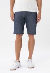 Lekkie krótkie spodenki P-TONET. Niebieskie szorty Volcano, l, z aplikacjami, z bawełny. Za 149.99 zł.