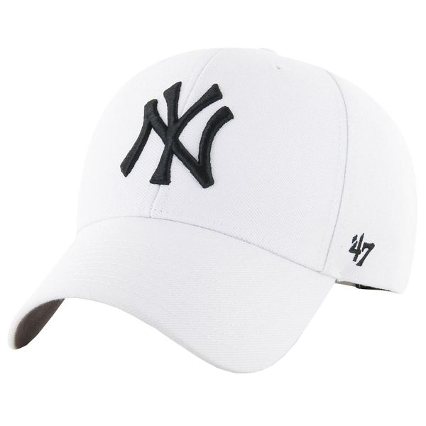 Czapka z daszkiem męska MLB New York Yankees Cap. Białe czapki z daszkiem 47 Brand, bez wzorów, z materiału. Za 119.99 zł.