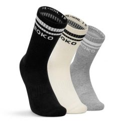 Skarpetki sportowe trójpak Fitness Siroko Tribe. Czarne skarpetki sportowe SIROKO, bez wzorów, z tkaniny. Za 50.00 zł.