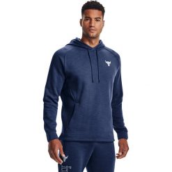 Bluza z kapturem Under Armour Ua Pjt Rock, Mężczyźni. Niebieskie bluzy Under Armour, m, bez wzorów, z bawełny, z kapturem. Za 390.00 zł.