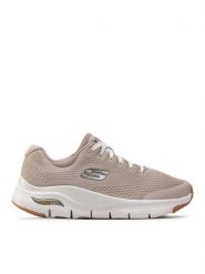 Skechers Sneakersy Arch Fit 232040/TPE Beżowy. Brązowe buty sportowe casual Skechers, bez wzorów, z materiału, bez zapięcia. Za 259.99 zł.