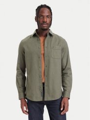 Tommy Jeans Koszula DM0DM23529 Zielony Regular Fit. Zielone koszule Tommy Jeans, m, bez wzorów, z bawełny, bez kołnierzyka, bez ramiączek. Za 349.99 zł.