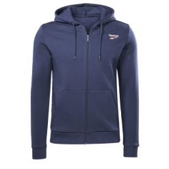 Bluza dresowa męska REEBOK RI FT z kapturem. Niebieskie bluzy z kapturem Reebok, m, bez wzorów, z bawełny, z kapturem. Za 249.00 zł.
