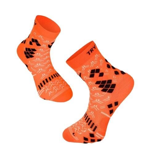 Skarpety uciskowe fluorescencyjne pomarańczowe. Brązowe skarpety TRY TO FLY, bez wzorów. W wyprzedaży za 65.52 zł.