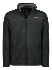 Geographical Norway Kurtka polarowa "Usine" w kolorze czarnym rozmiar: XXL. Czarne kurtki Geographical Norway, xxl, z aplikacjami, z polaru, bez kaptura. Za 169.26 zł.