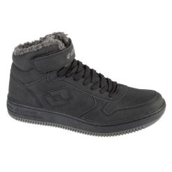Męskie Buty Sportowe Paliot Winter High Top. Czarne buty turystyczne Lotto, bez wzorów, bez zapięcia, trekkingowe. Za 201.99 zł.