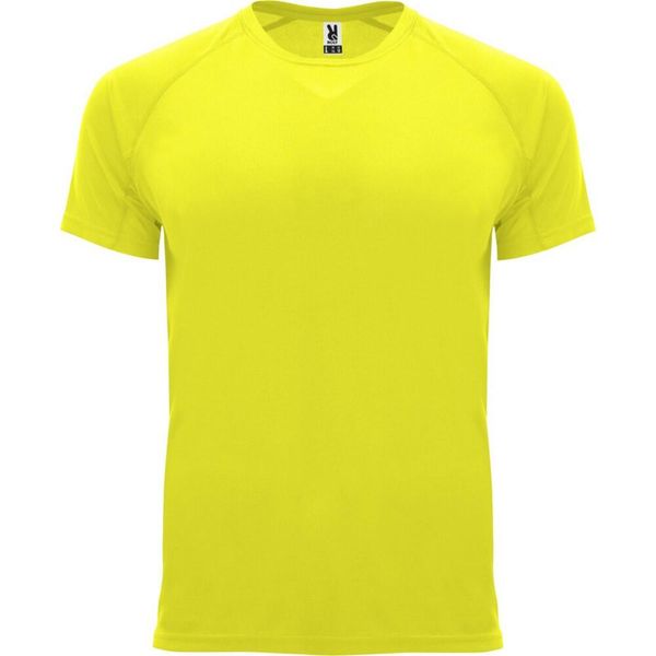Męska Koszulka Sportowa Z Krótkim Rękawem Bahrain. Żółte t-shirty sportowe ROLY, bez wzorów, bez ramiączek, trekkingowe. Za 27.99 zł.