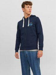 Jack&Jones Bluza 12236179 Granatowy Regular Fit. Niebieskie bluzy Jack&Jones, m, bez wzorów, z bawełny, bez kaptura. Za 189.99 zł.
