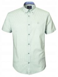 Weekendowa Koszula Męska, Taliowany Krój - Pako Jeans - Jasna Zieleń w Prążek. Zielone koszule Pako Jeans, l, bez wzorów, z bawełny, bez kołnierzyka, bez ramiączek. Za 179.00 zł.