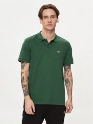 Lacoste Polo DH2050 Zielony Regular Fit. Zielone koszulki polo LACOSTE, m, bez wzorów, z bawełny, bez kołnierzyka, bez ramiączek. Za 219.99 zł.