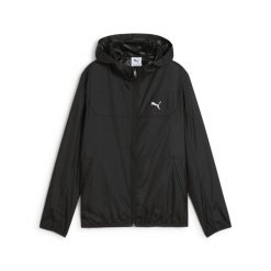 Młodzieżowa wiatrówka Essentials o standardowym kroju PUMA Black. Czarna kurtki do biegania Puma, m, bez wzorów, z gumy, bez kaptura, do biegania. W wyprzedaży za 129.00 zł.