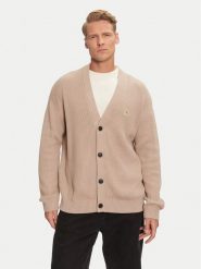 Calvin Klein Jeans Kardigan J30J326201 Beżowy Regular Fit. Brązowe swetry rozpinane Calvin Klein Jeans, m, bez wzorów, z bawełny, bez kołnierzyka, bez ramiączek. Za 319.99 zł.