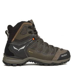 Trekkingi Salewa. Brązowe botki sznurowane Salewa, bez wzorów, bez obcasa, bez zapięcia. Za 1,069.00 zł.