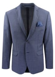 Lekka Marynarka Wełniana - MEN'SFIELD - Ciemnoniebieska, Drobna Kratka. Niebieskie garnitury MEN'SFIELD, na co dzień, m, bez wzorów, z materiału, eleganckie. Za 625.00 zł.